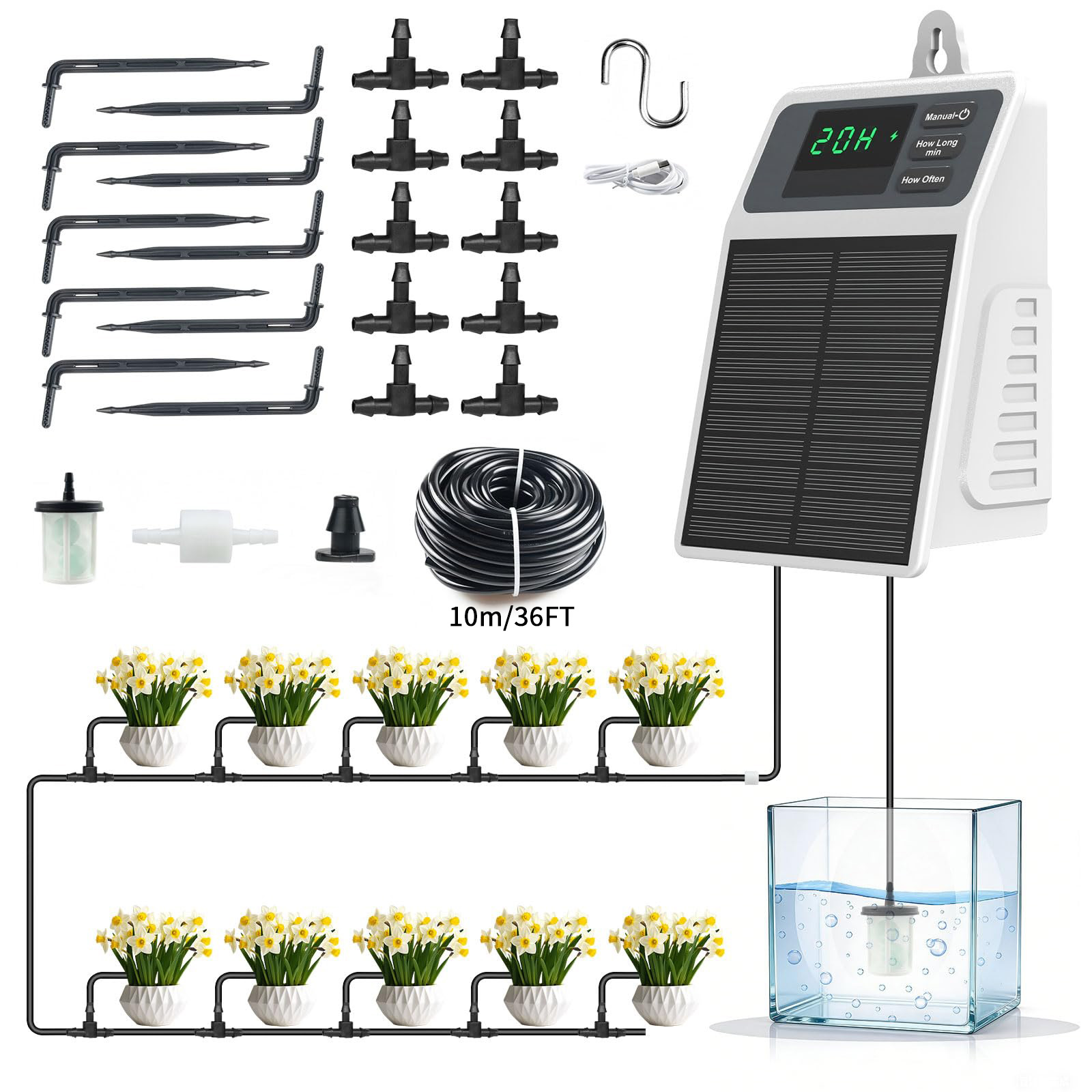 Smart Garden Sprinkler System - Усовершенствованная солнечная система капельного полива: автоматическое